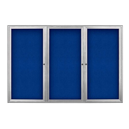 United Visual Products Sliding Door Indoor Enclosed Corkboard, 9 UV9030ACSH-BRONZE-CINNABA